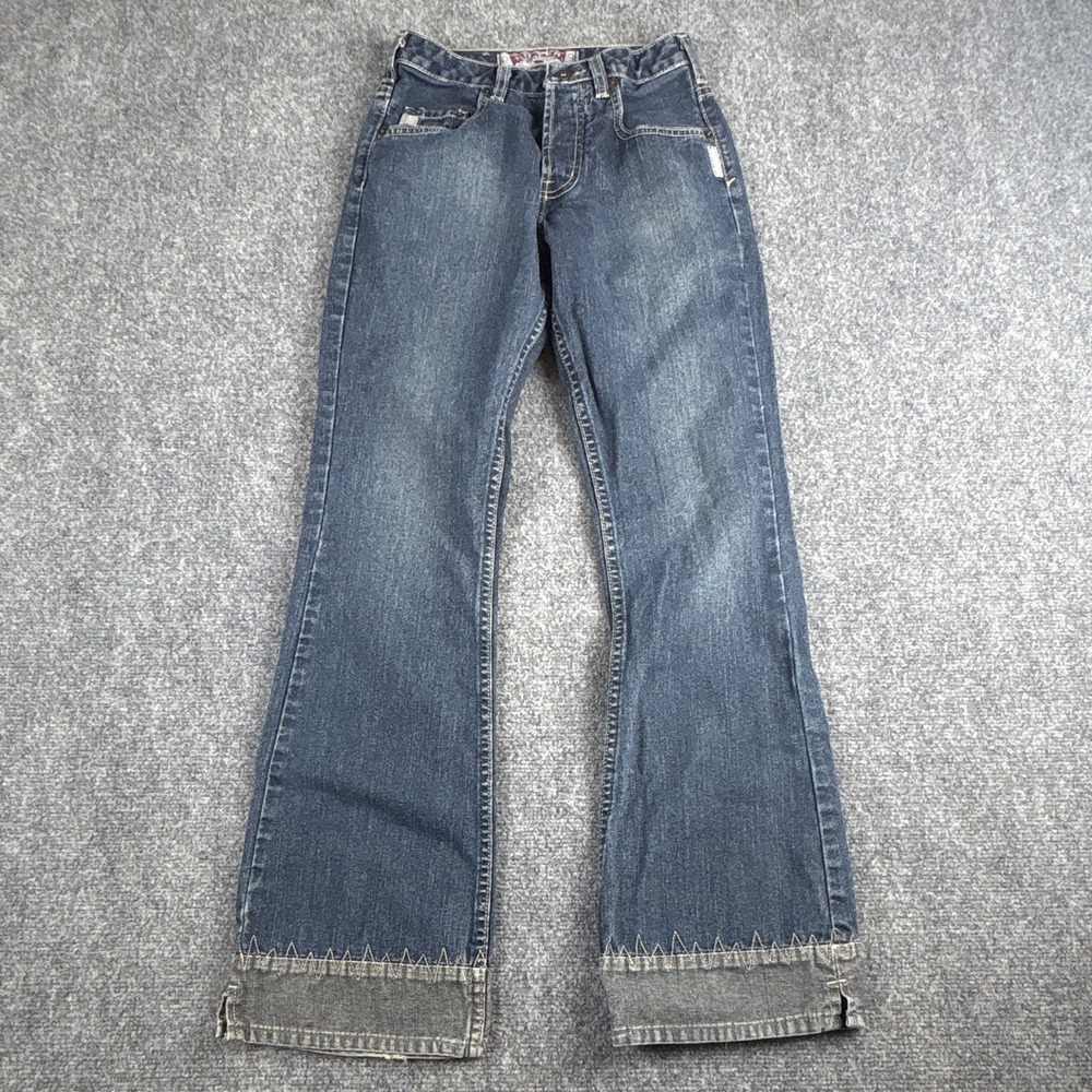 Vintage Silver Jeans Co Flare Jeans Made in Canada 24x31 Cuffed Zigzag